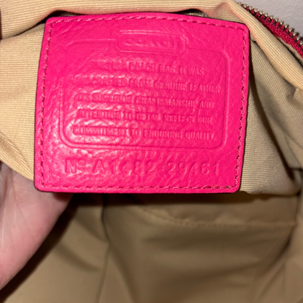 Coach Bleecker Hot Pink Daily Shoulder Bag (Style No. 29461). Like New - Picture 6 of 16